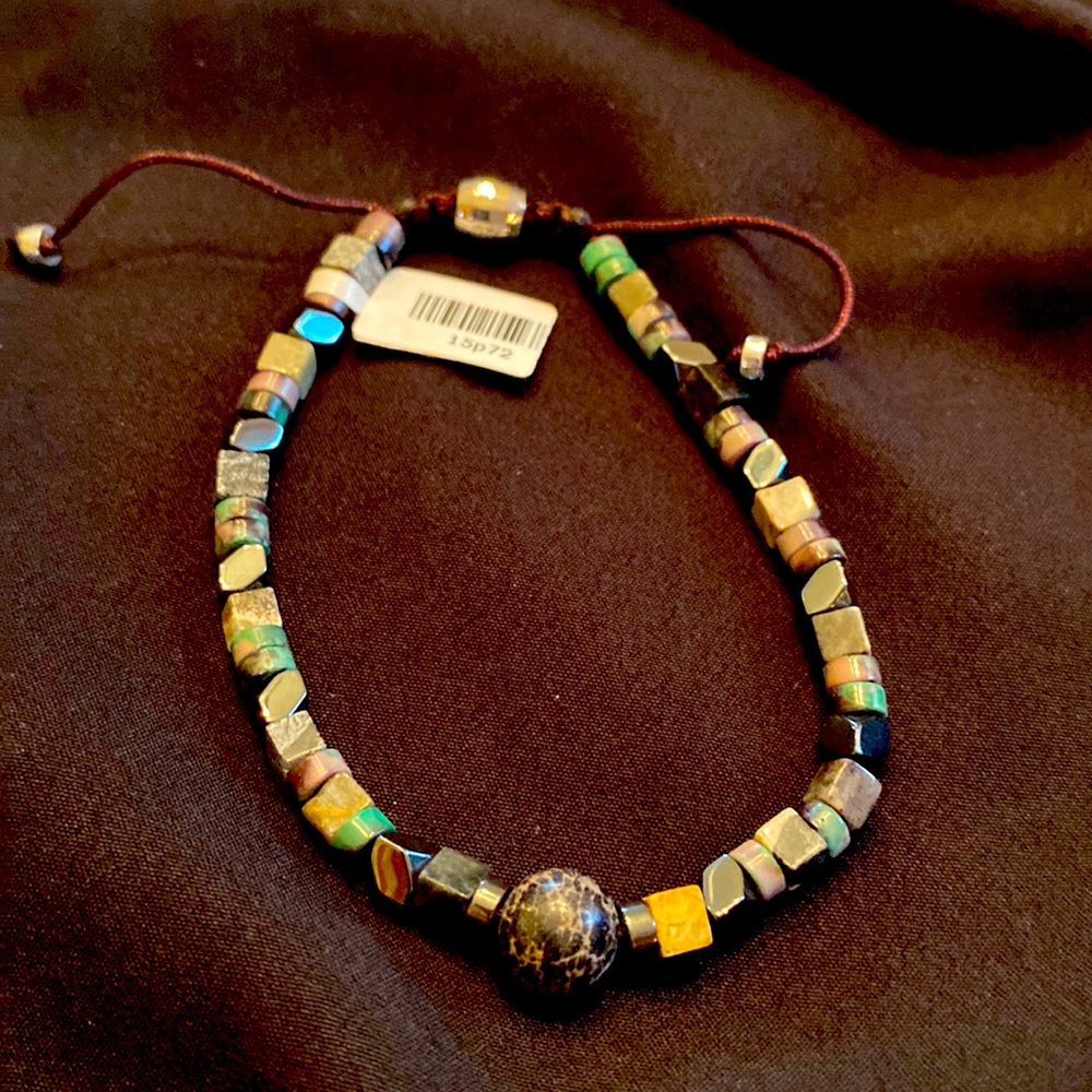 Men’s/Ladies Silver and stone bracelet